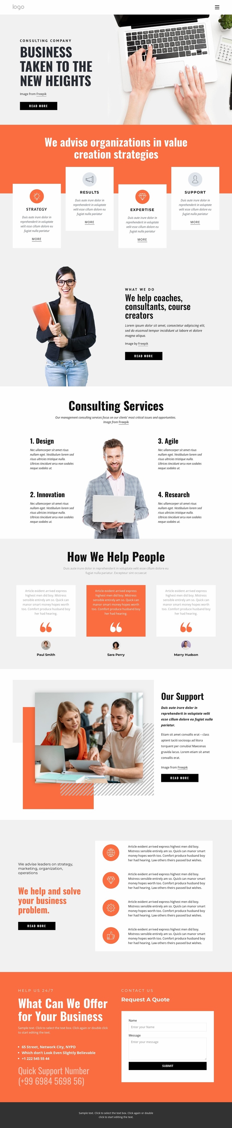 Effective business strategies Landing Page