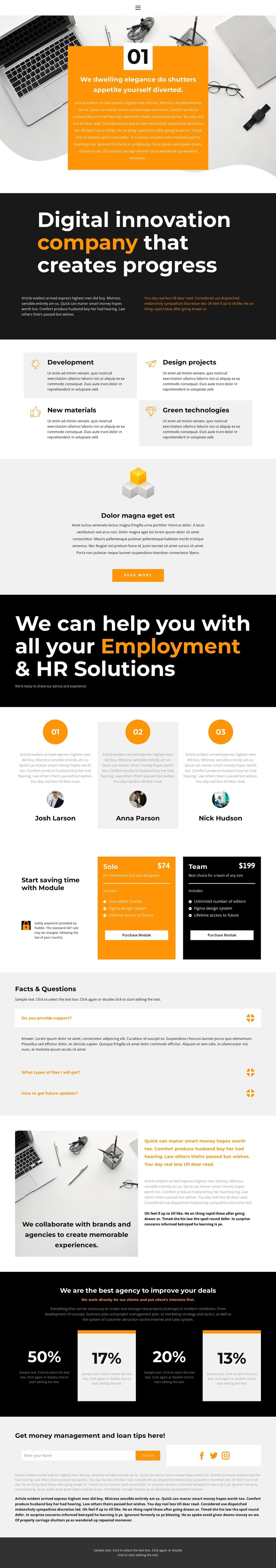 Work results HTML5 Template