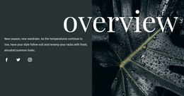 Design Overview Start Create New Template