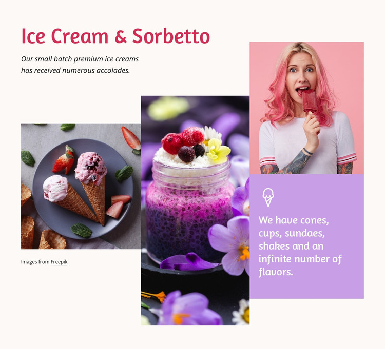 Ice cream and sorbetto HTML Template