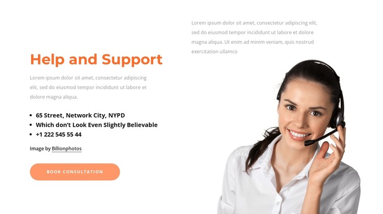 Support block CSS Template