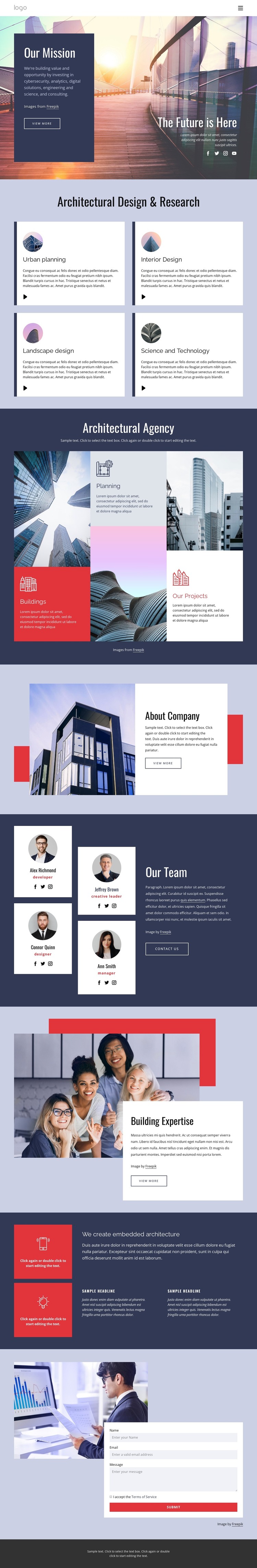 Dynamic architectural design HTML Template