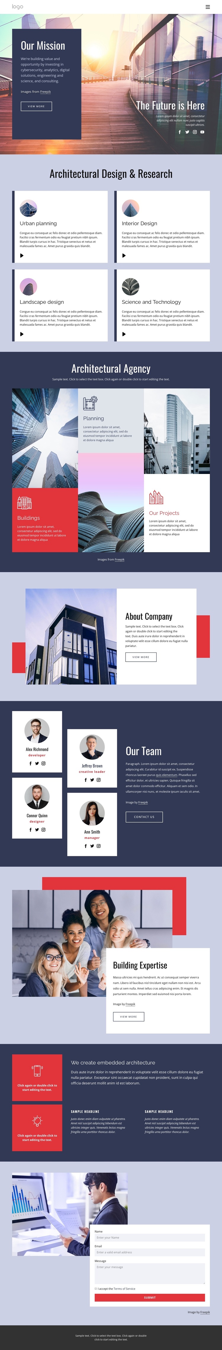 Dynamic architectural design Template