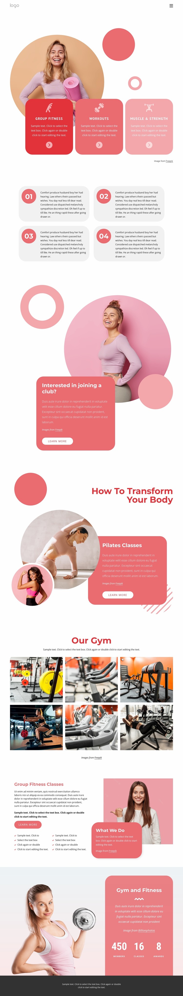 Group fitness classes and more WordPress Website Builder