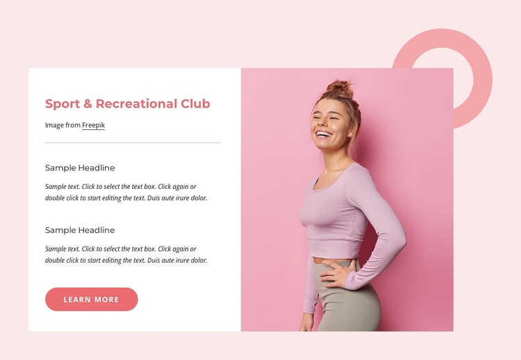 Sport and recreational club Joomla Page Builder