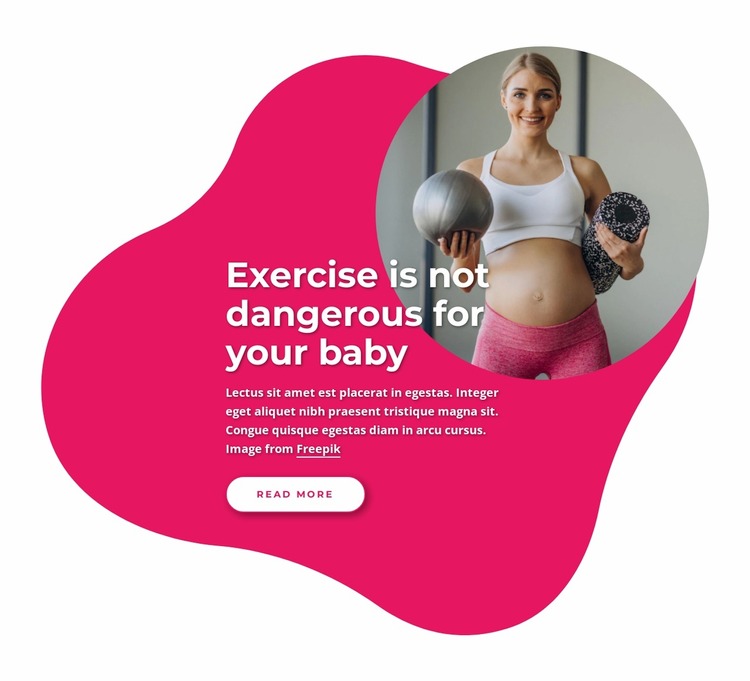 Exercise in pregnancy WordPress Website Builder