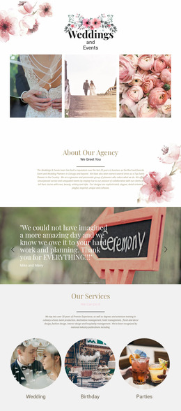 Wedding Website Mockups