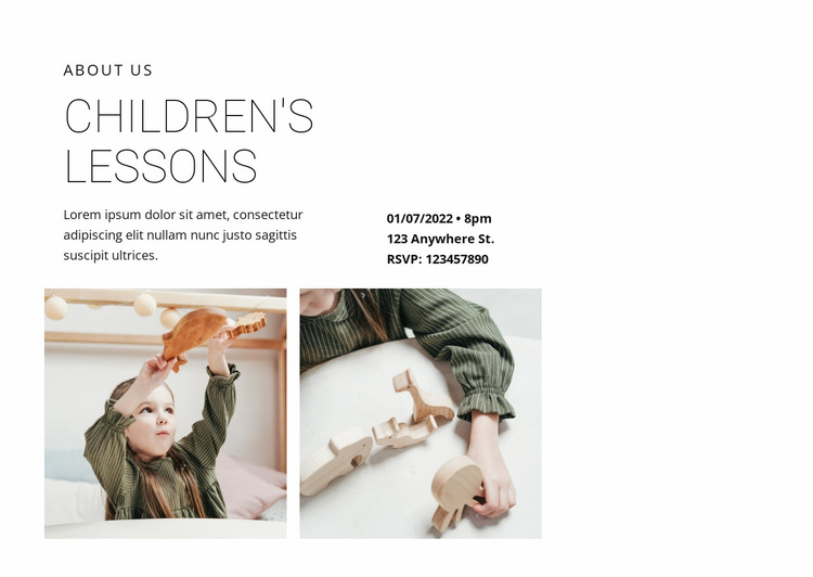 Complex children's lessons Website Design