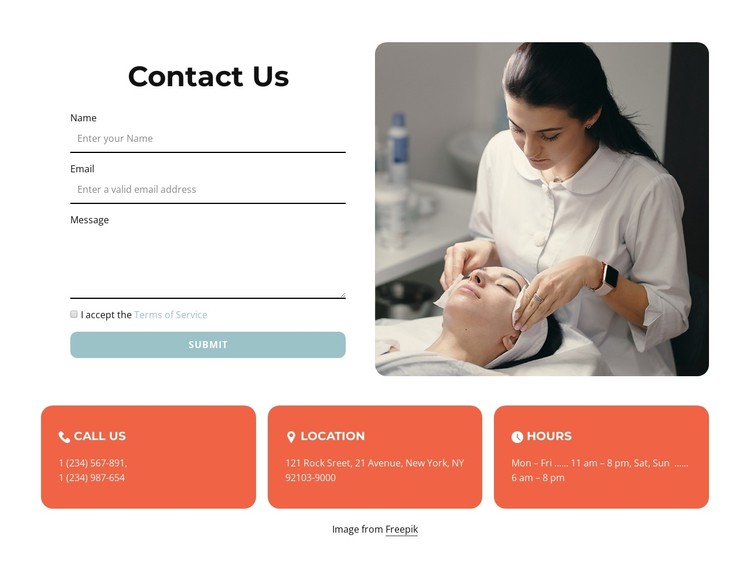 Contacts block with form CSS Template