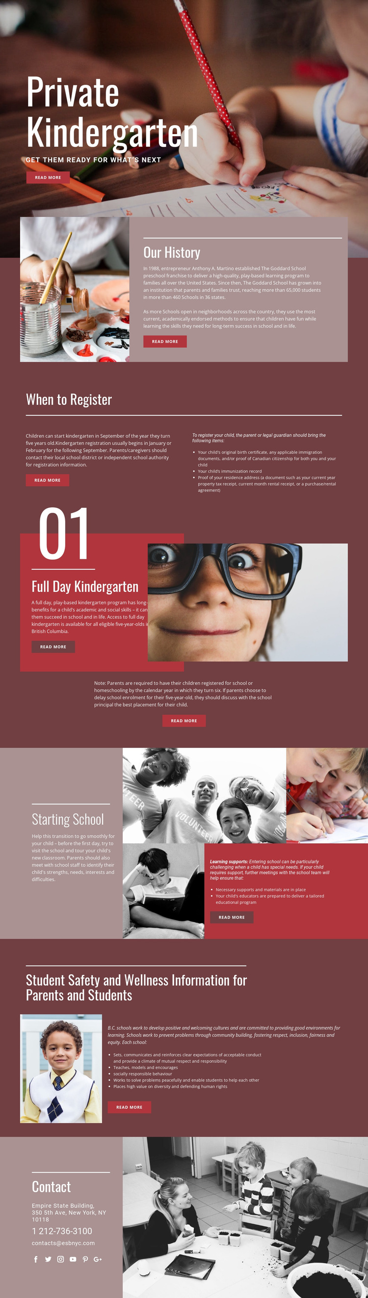 Private elementary education HTML5 Template