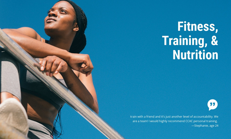 Fitness training and nutrition Template