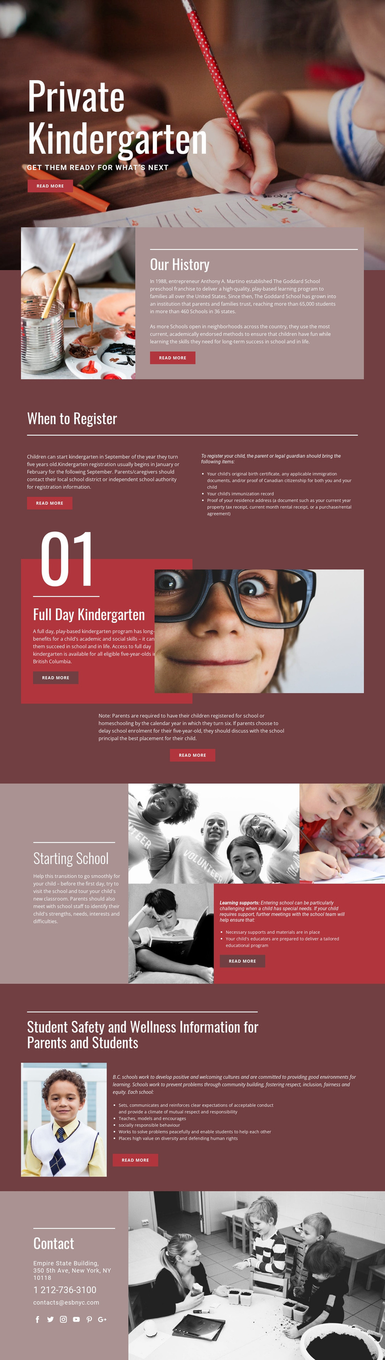 Private elementary education Website Builder Software