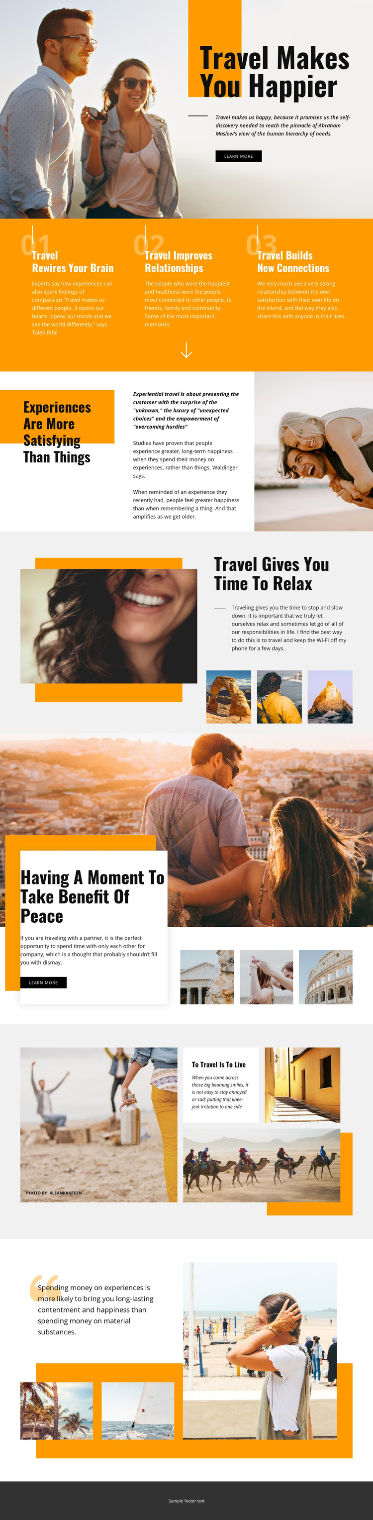 Travel Makes You Happier One Page Template