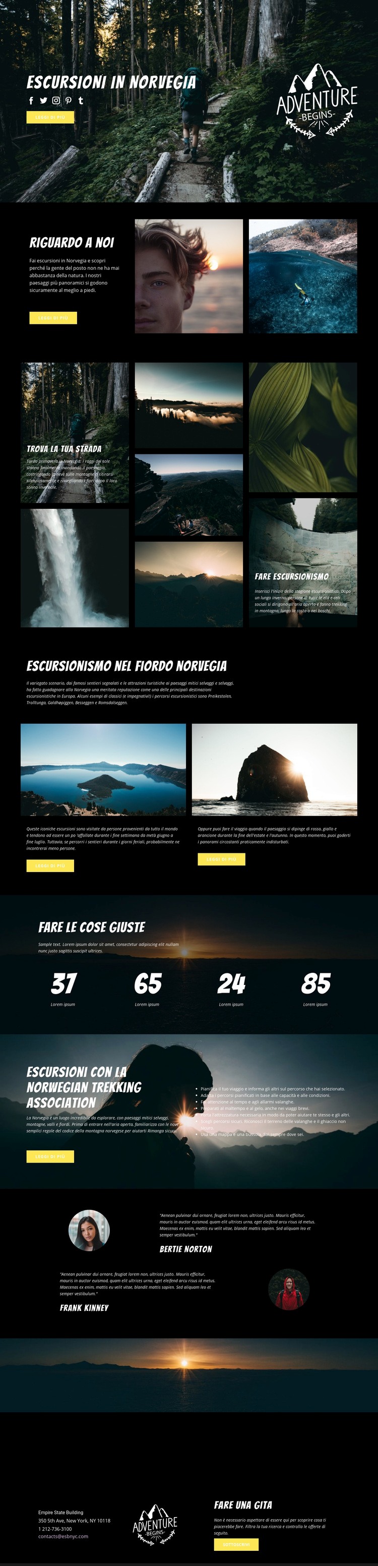 Norvegia Modello di sito Web