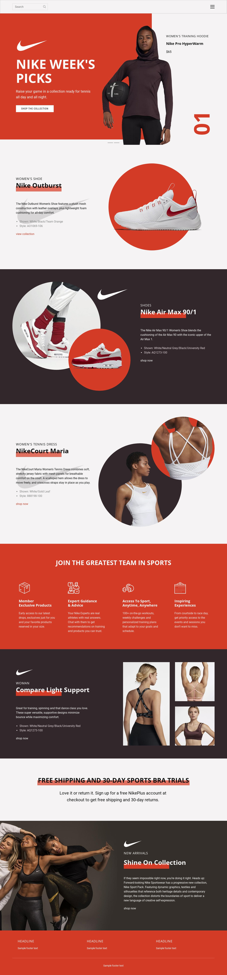 nike one pager
