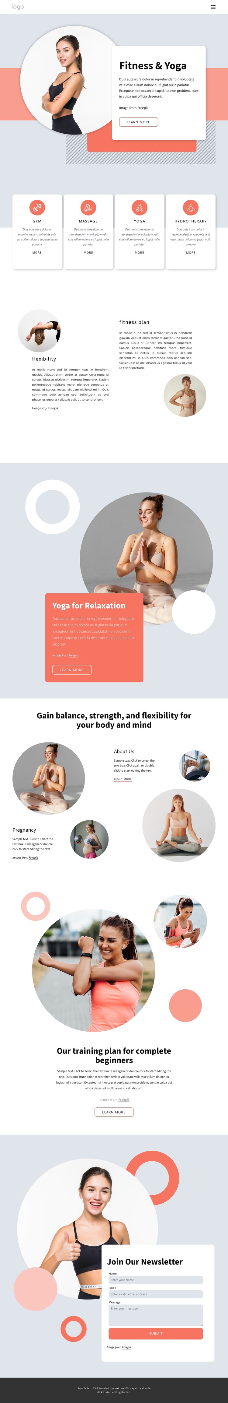 Fitness and yoga CSS Template