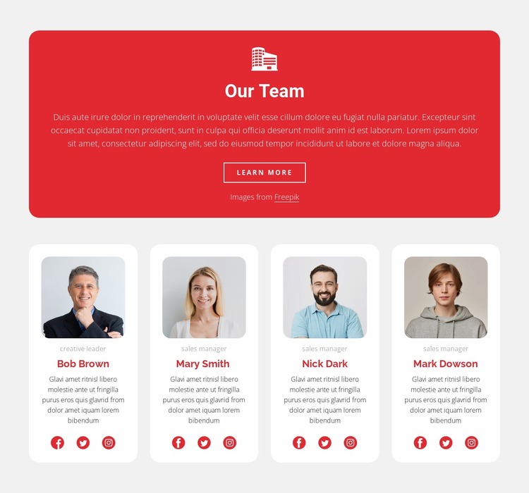 Meet our friendly real estate team WordPress Website Builder