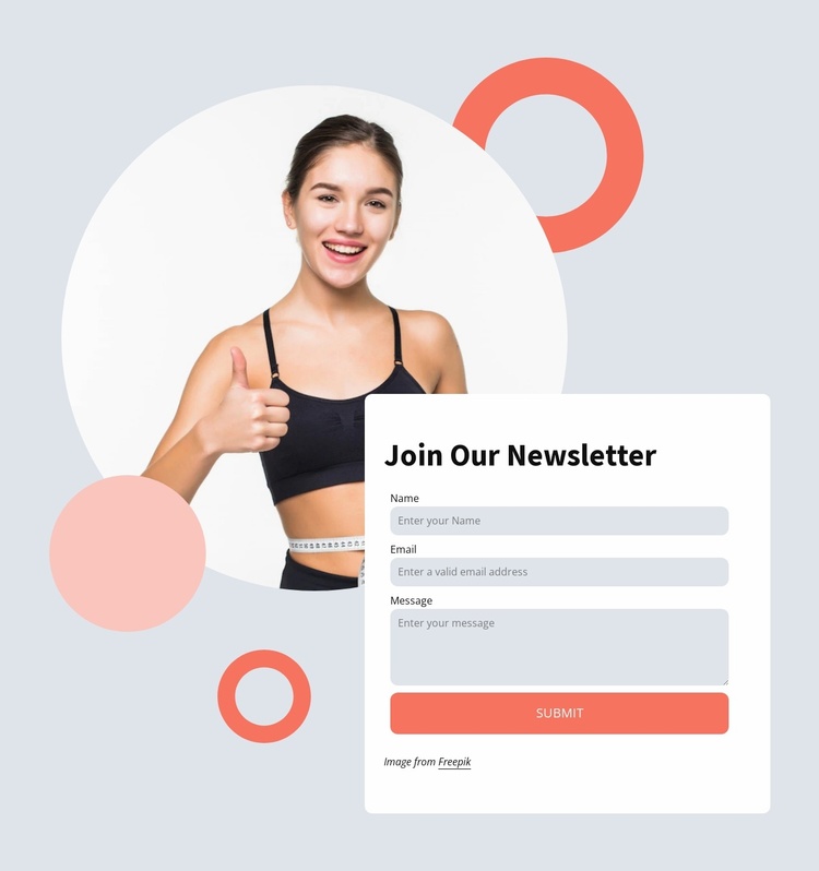 Join newsletter of our sport club Website Template