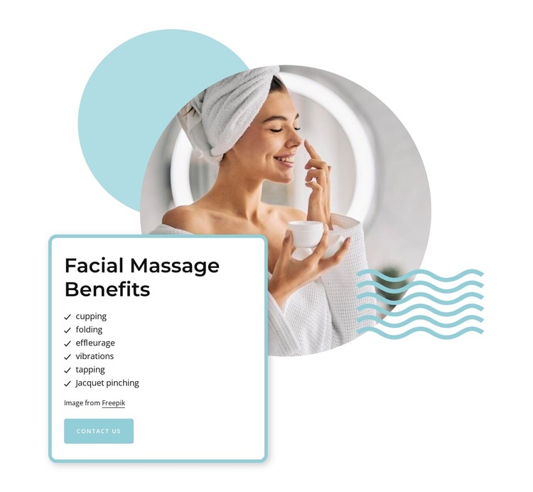 Facial massage benefits HTML Template