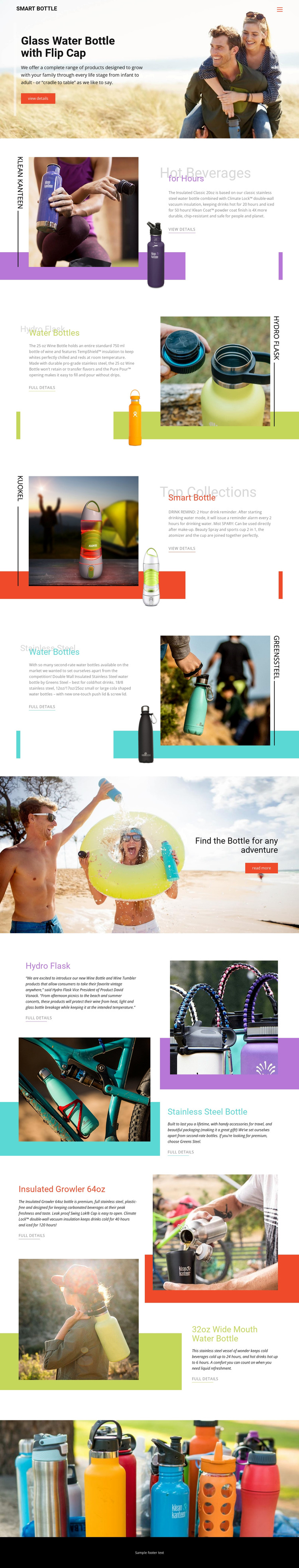 Water Bottles HTML5 Template
