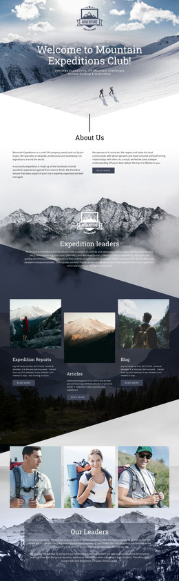 Extreme mountain expedition HTML Template
