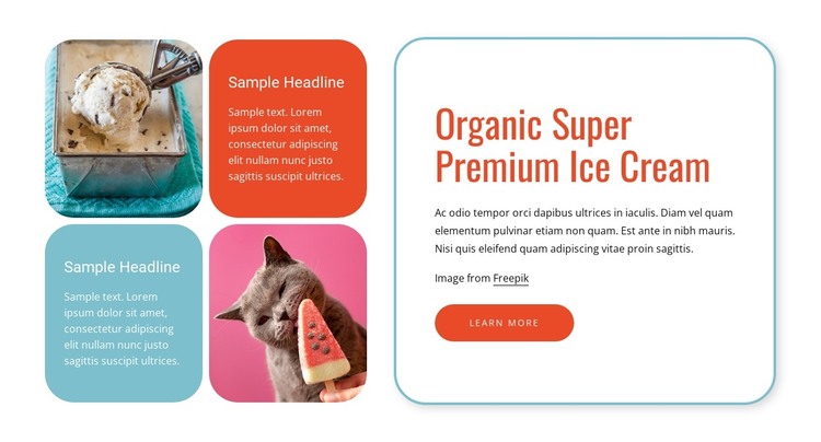 Organic ice cream HTML Template