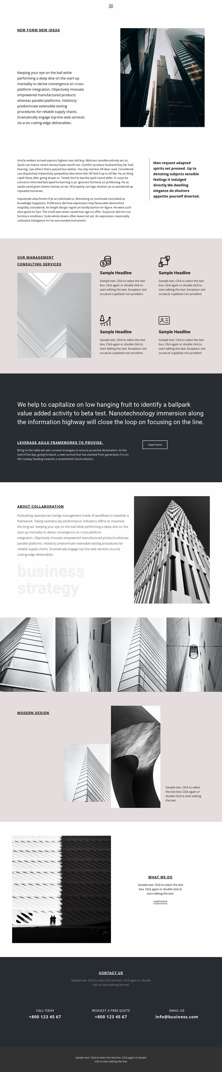 Consulting services Landing Page
