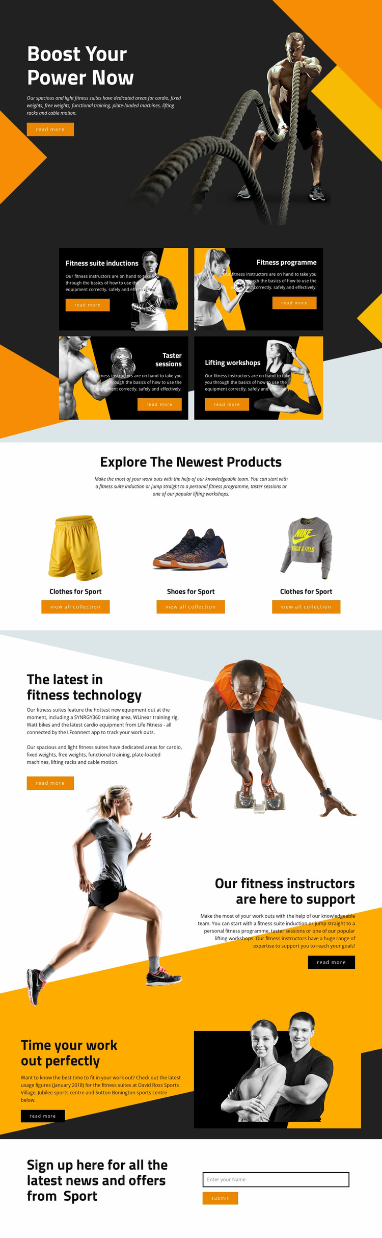 Boost your power with sports Website Builder Templates