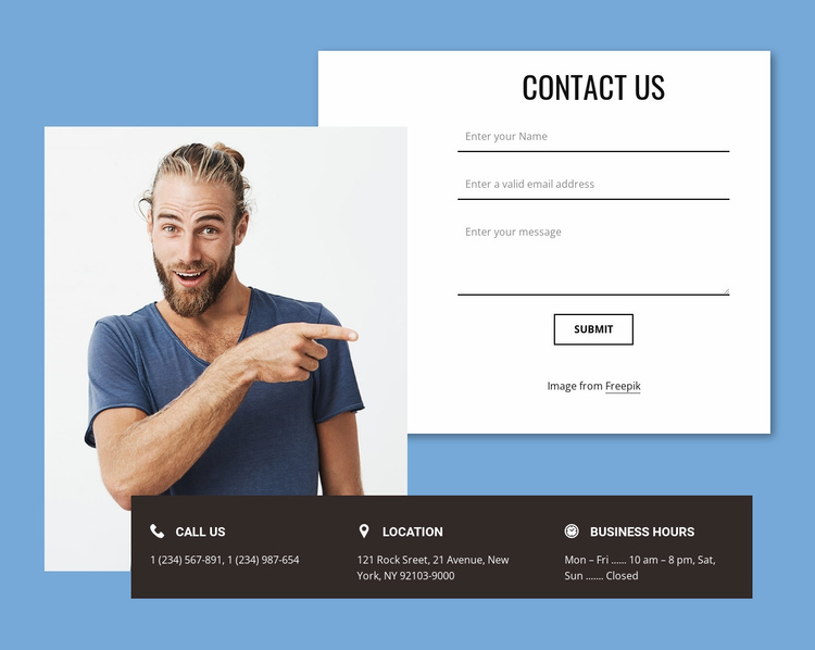 Contact form with overlapping elements Website Template