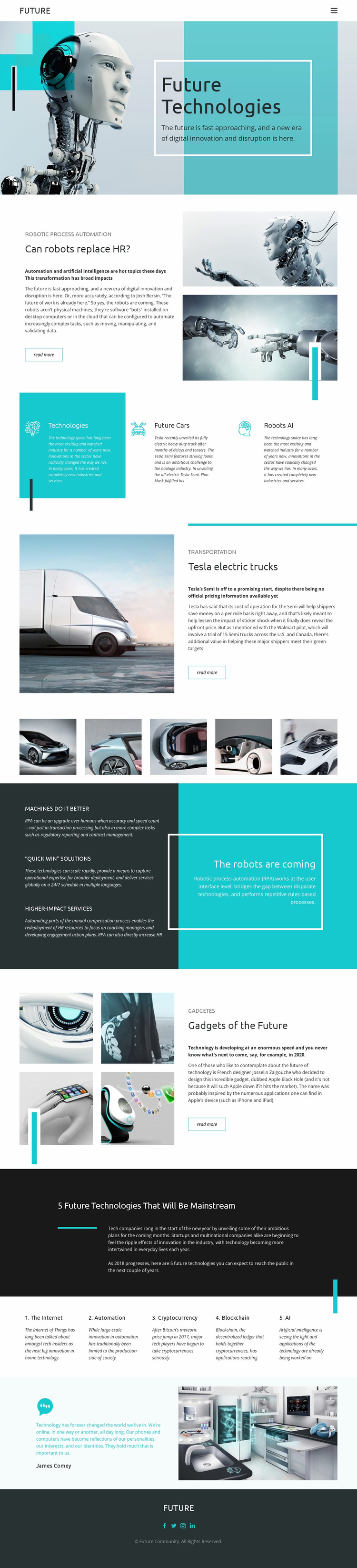 Future technology Website Design