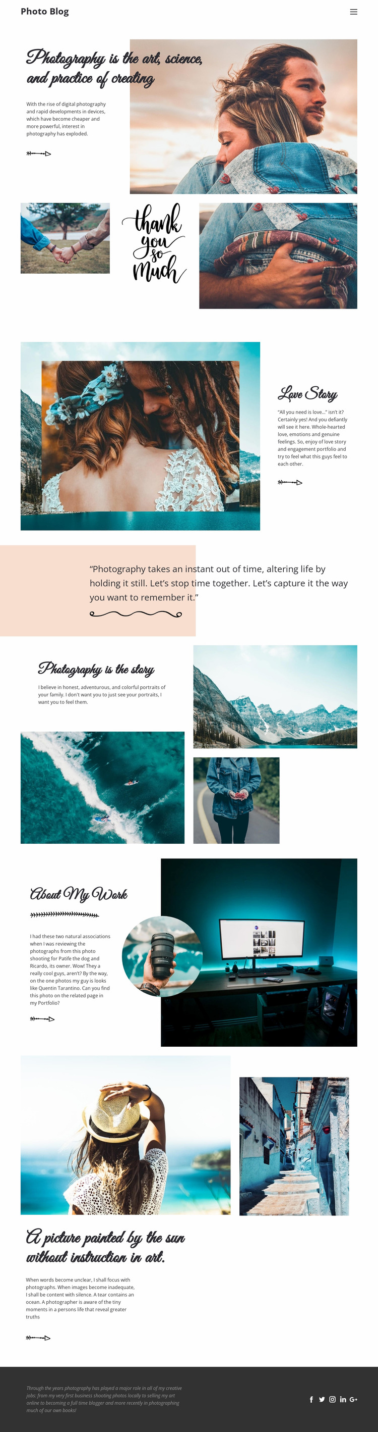 Creative Photography WordPress Website Builder