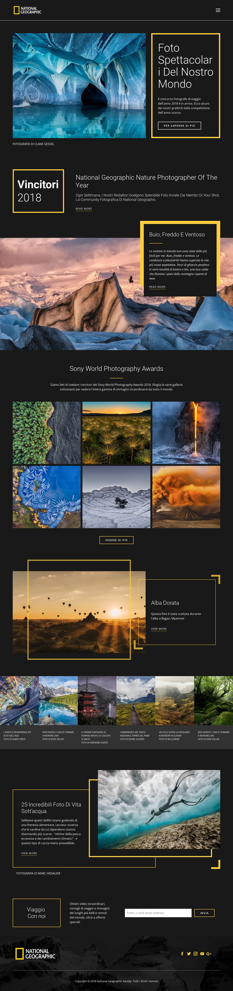 Immagini della natura Modello di sito Web
