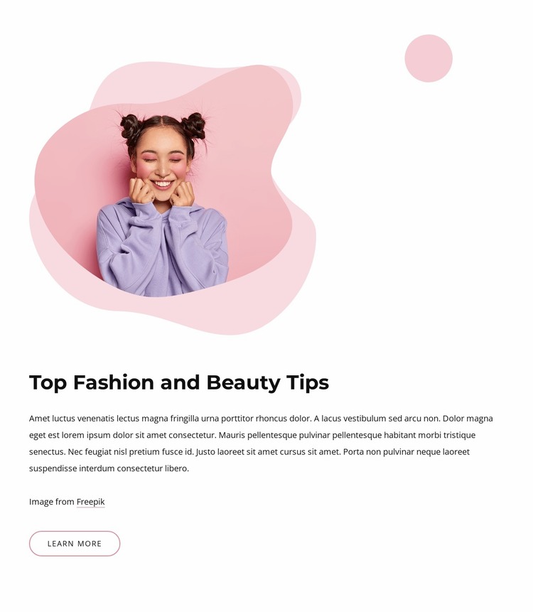 Top fashion and beauty tips Website Mockup