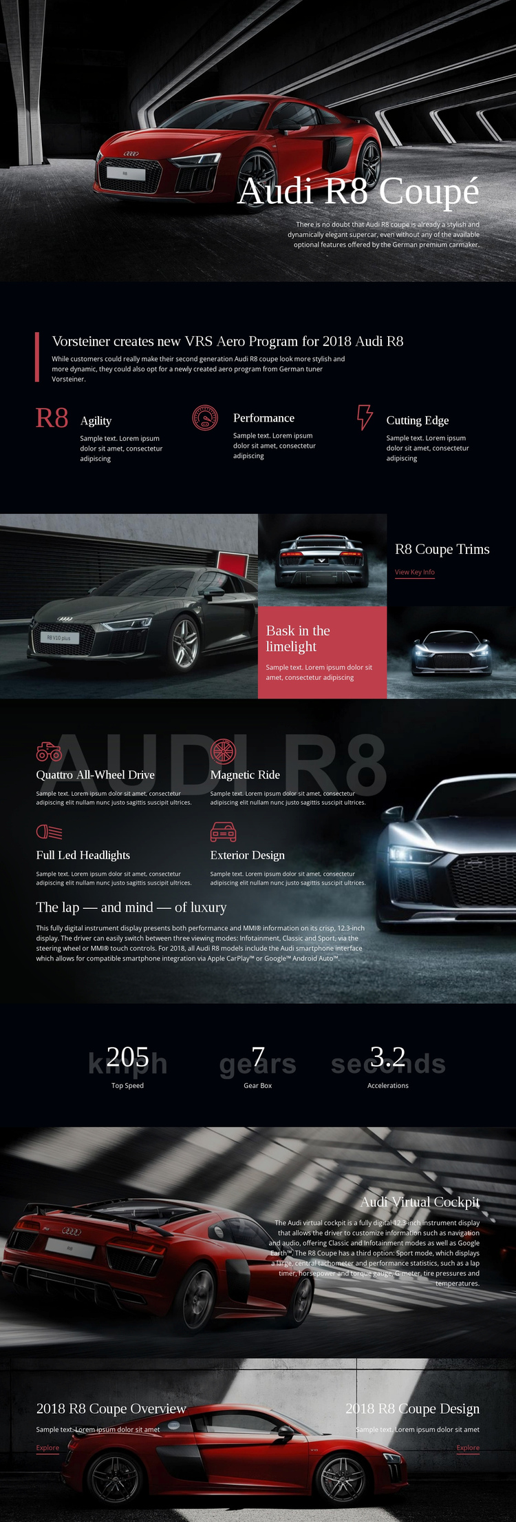 Audi aero program car Website Builder Software