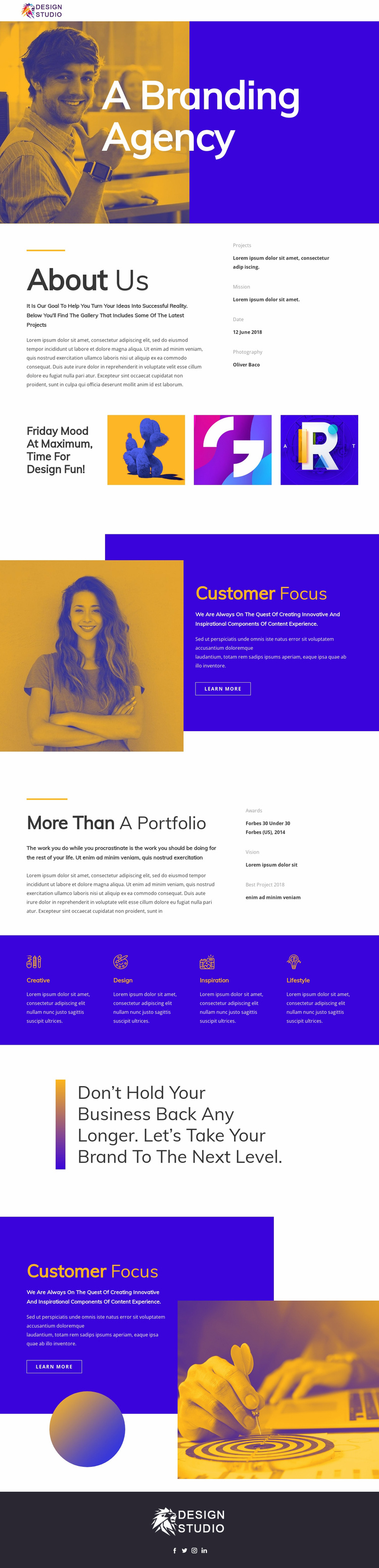 Branding agency for startup Landing Page