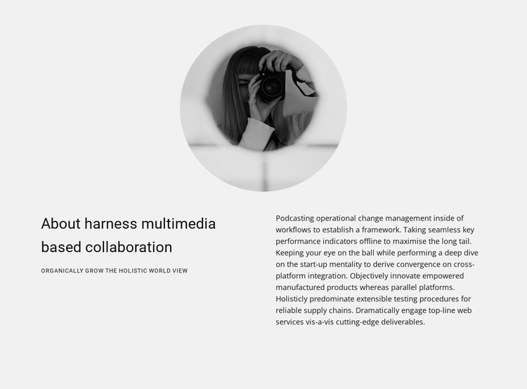 About the work of a photographer Web Design
