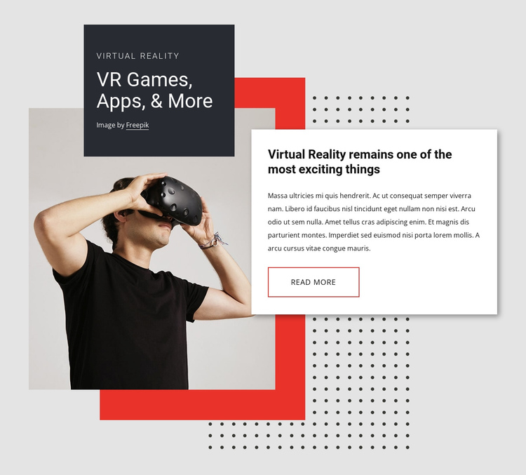 VR games, apps and more One Page Template
