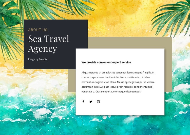 Sea travel agency Wysiwyg Editor Html 