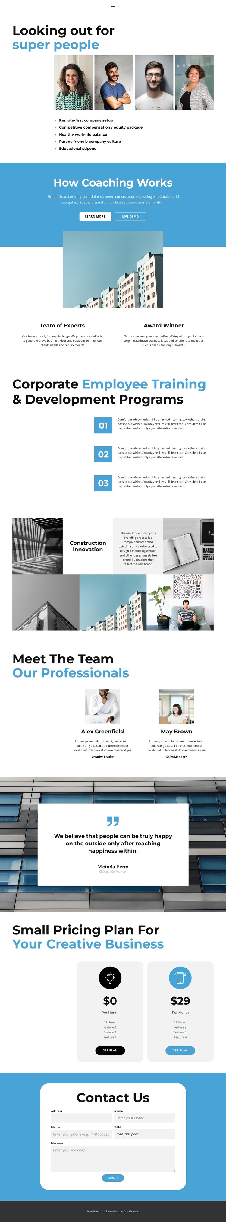 Business Profile CSS Template