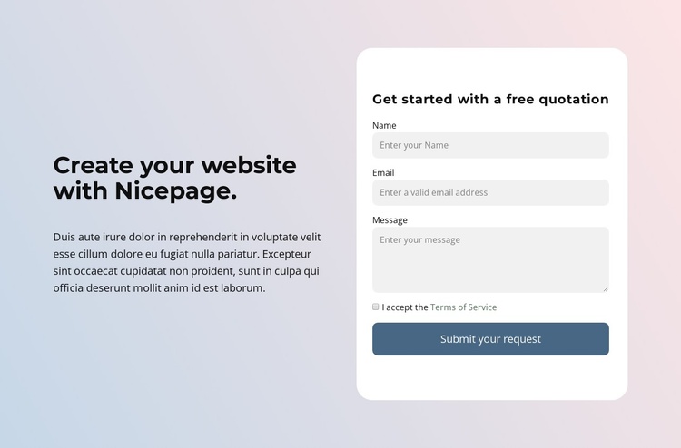 Create a website with Nicepage Joomla Template
