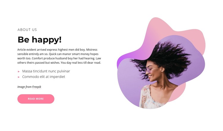 Learn how to be happy in life CSS Template