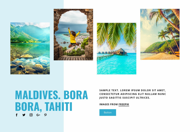 Maldives, Bora Bora, Tahiti Website Template