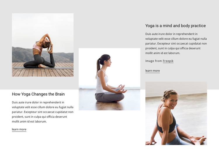 Yoga effects on brain health HTML Template