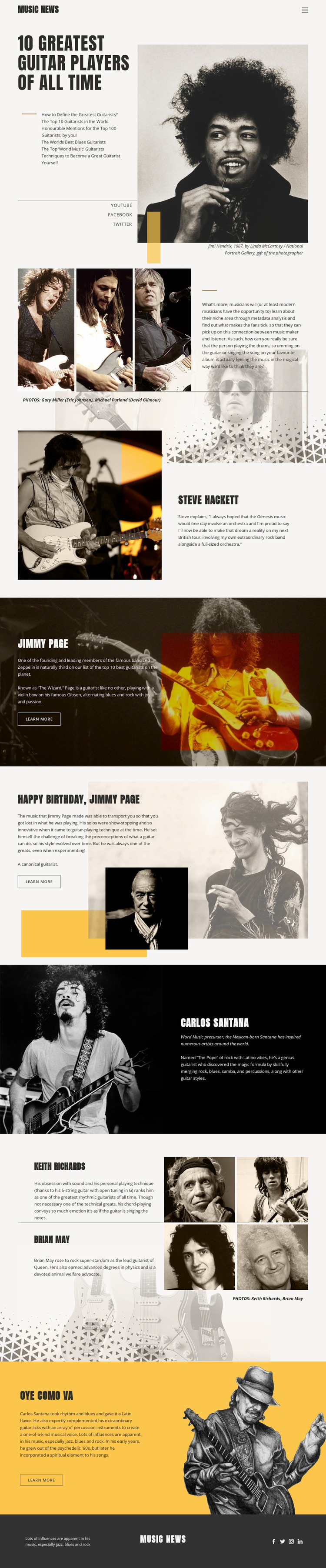 The Top Guitar Players WordPress Website Builder