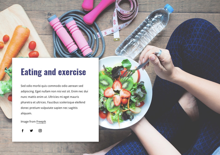 Eating and exercise HTML Template