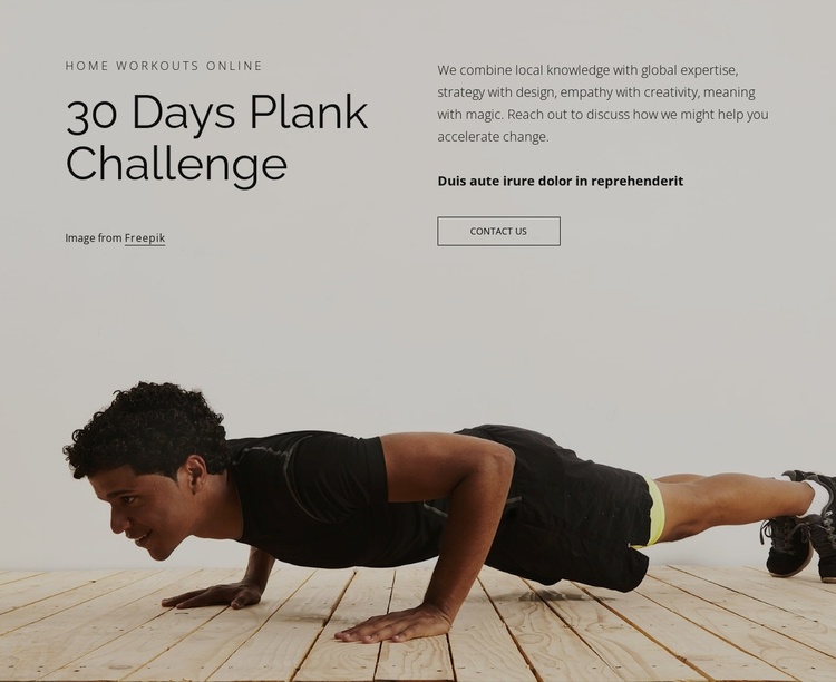 Plank challenge Website Template
