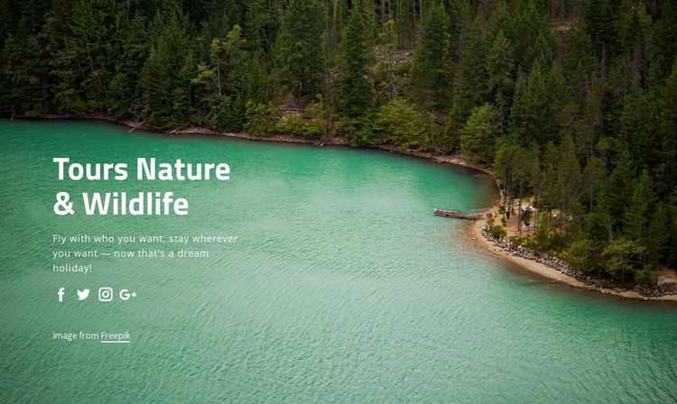 Tours nature and widlife One Page Template