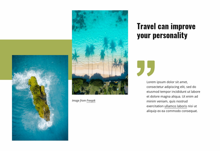 Travel can improve your personality Website Design