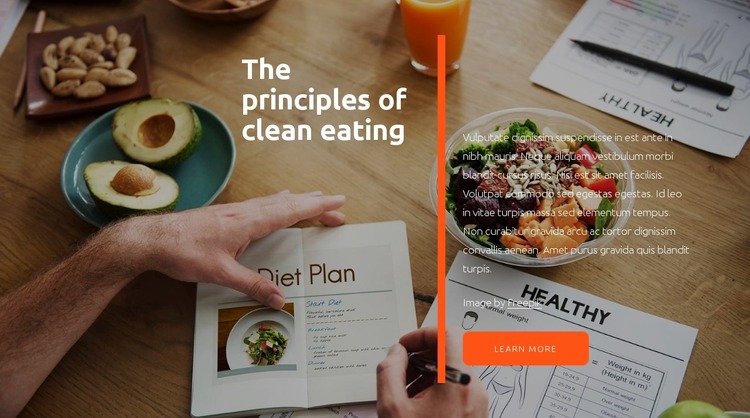 Principles of clean eating WordPress Website Builder