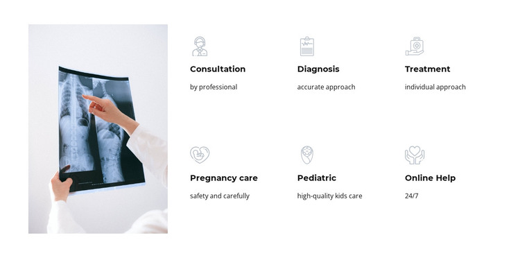 Services of our medical center HTML Template